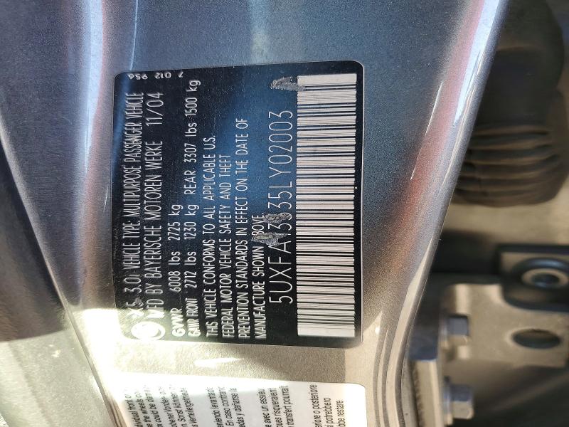 Продаж на аукціоні авто 2005 Bmw X5, vin: 5UXFA13535LY02003, номер лоту: 48817436