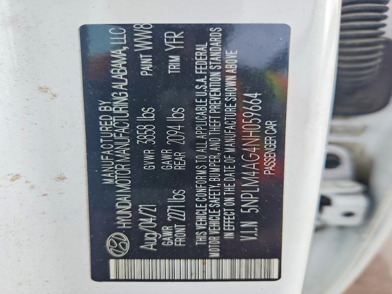 Aukcja sprzedaży 2022 Hyundai Elantra, vin: 5NPLM4AG4NH059664, numer aukcji: 47063686