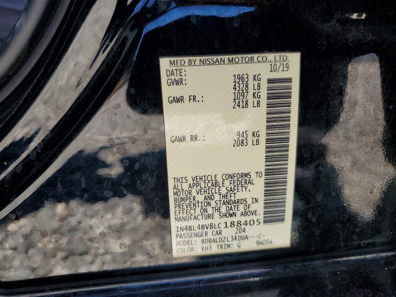 51115246 :رقم المزاد ، 1N4BL4BV8LC188405 vin ، 2020 Nissan Altima مزاد بيع