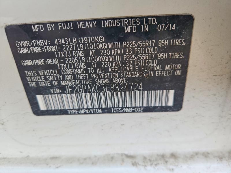 Aukcja sprzedaży 2014 Subaru Xv Crosstrek, vin: JF2GPAKC3E8324724, numer aukcji: 49233006