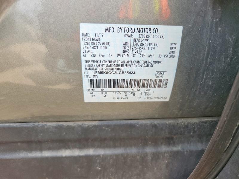 Aukcja sprzedaży 2020 Ford Explorer, vin: 1FM5K8GC2LGB35423, numer aukcji: 51811966