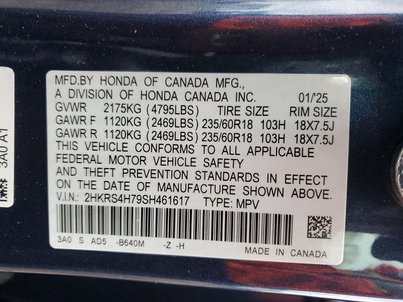 Продажа на аукционе авто 2025 Honda Cr-v, vin: 2HKRS4H79SH461617, номер лота: 50760116