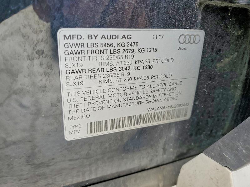 Aukcja sprzedaży 2018 Audi Q5, vin: WA1ANAFY8J2090443, numer aukcji: 49496006