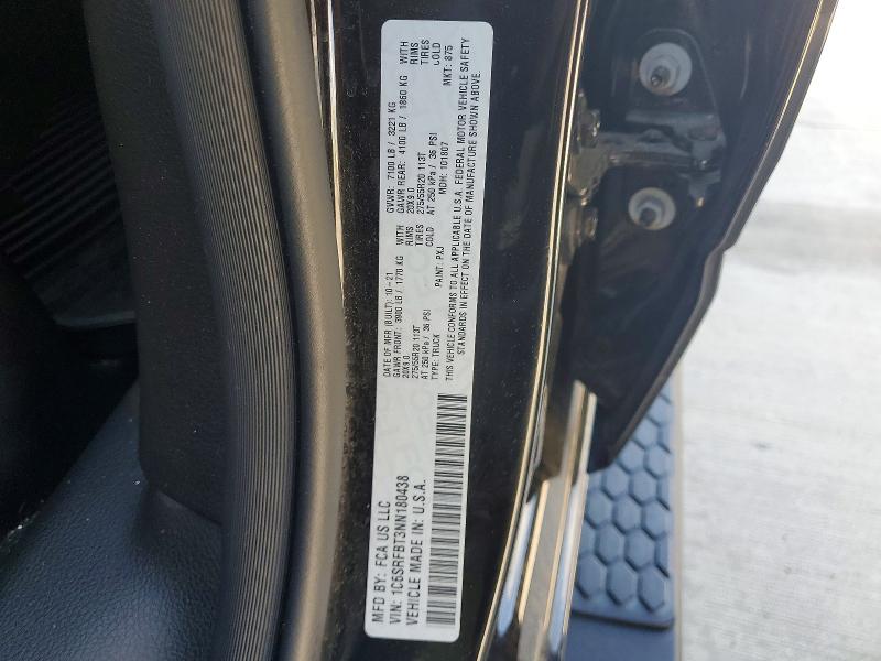 Продажа на аукционе авто 2022 Ram 1500, vin: 1C6SRFBT3NN180438, номер лота: 48838076