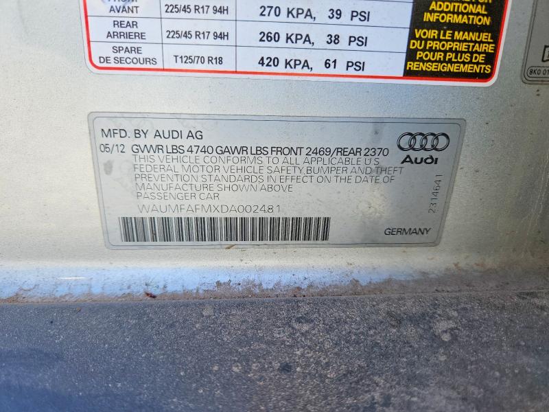 Aukcja sprzedaży 2013 Audi A3, vin: WAUMFAFMXDA002481, numer aukcji: 50853736