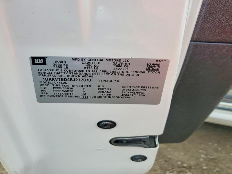2011 Gmc Acadia მანქანა იყიდება აუქციონზე, vin: 1GKKVTED4BJ277078, აუქციონის ნომერი: 51618556