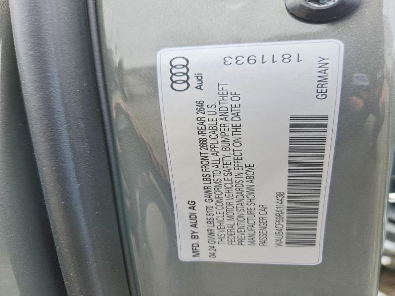 2024 Audi S5 მანქანა იყიდება აუქციონზე, vin: WAUB4CF59RA114438, აუქციონის ნომერი: 51203346