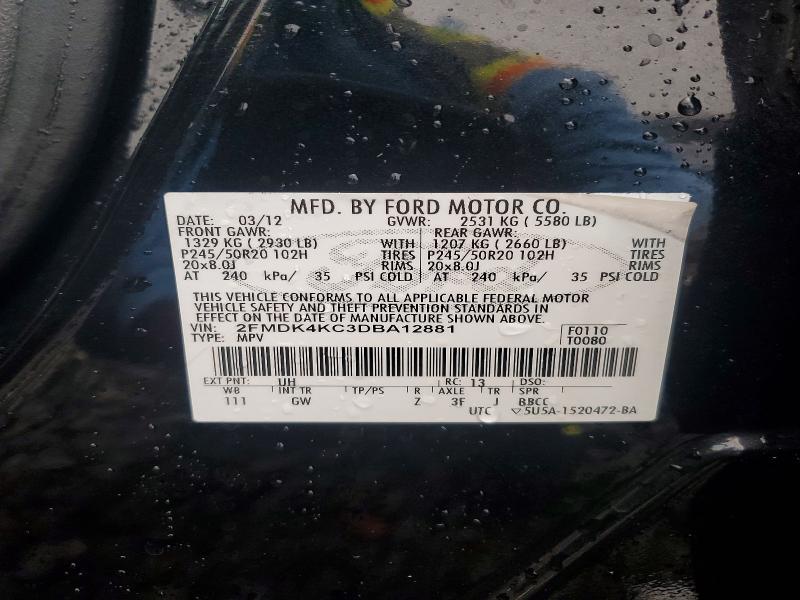 Продаж на аукціоні авто 2013 Ford Edge, vin: 2FMDK4KC3DBA12881, номер лоту: 51721156