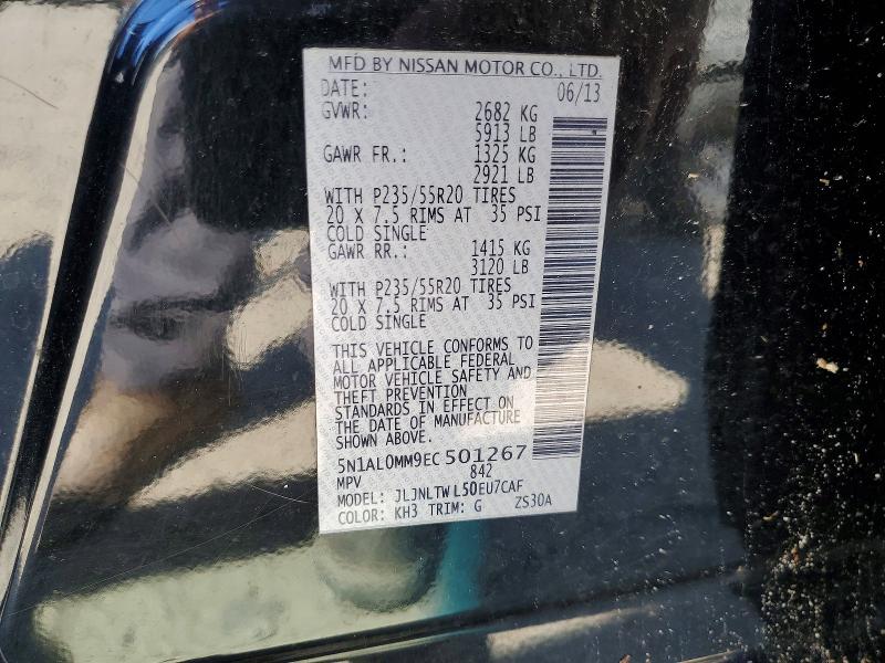 Aukcja sprzedaży 2014 Infiniti Qx60, vin: 5N1AL0MM9EC501267, numer aukcji: 50830586