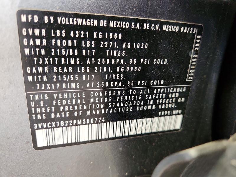 Продажа на аукционе авто 2023 Volkswagen Taos, vin: 3VVCX7B22PM380774, номер лота: 49365706
