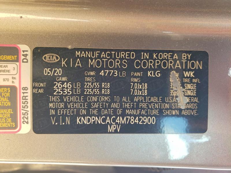 Продажа на аукционе авто 2021 Kia Sportage, vin: KNDPNCAC4M7842900, номер лота: 50327366