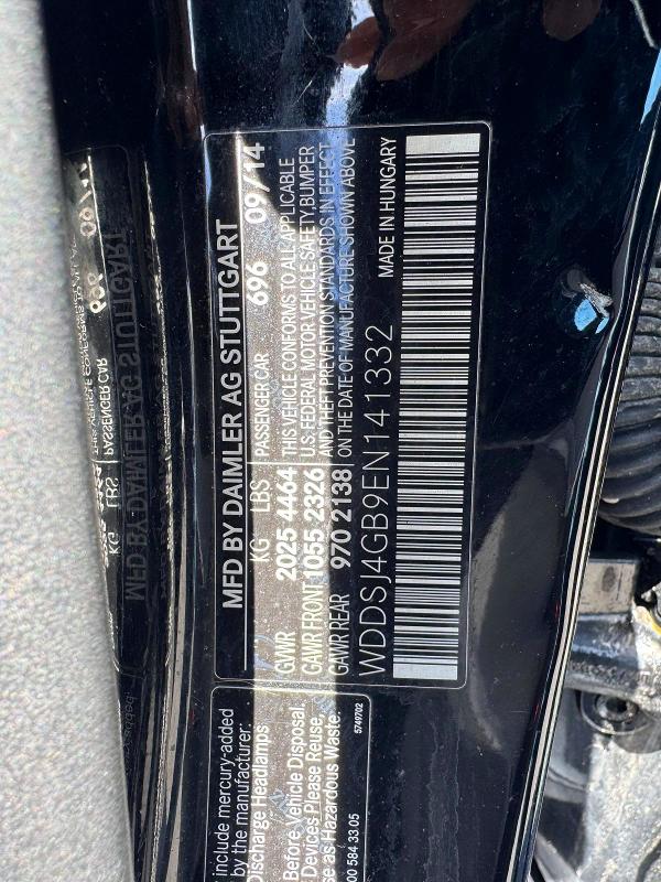 2014 Mercedes-benz Cla მანქანა იყიდება აუქციონზე, vin: WDDSJ4GB9EN141332, აუქციონის ნომერი: 52005016