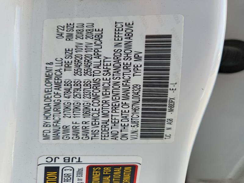 Aukcja sprzedaży 2022 Acura Rdx, vin: 5J8TC1H67NL004329, numer aukcji: 48914486