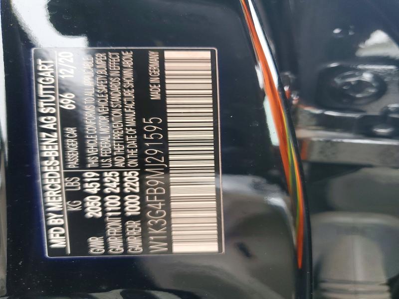 2021 Mercedes-benz A მანქანა იყიდება აუქციონზე, vin: W1K3G4FB9MJ291595, აუქციონის ნომერი: 48345946