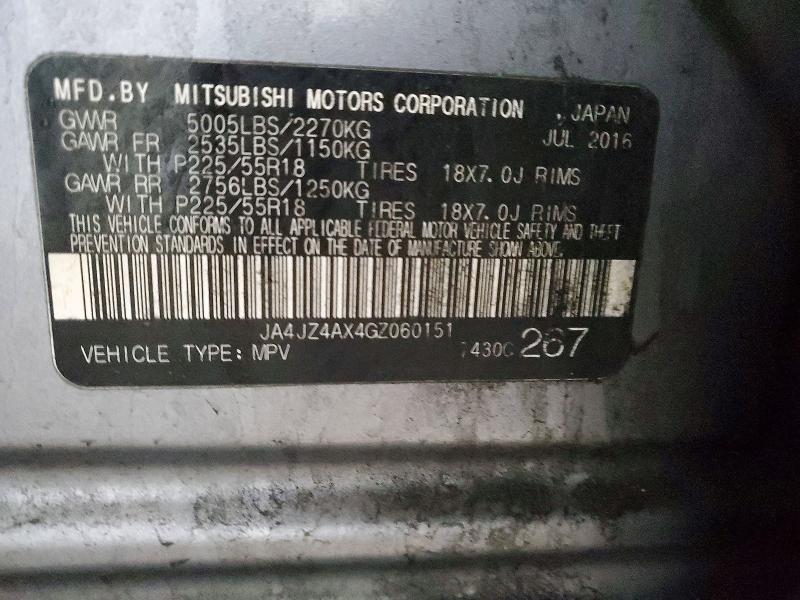 Продаж на аукціоні авто 2016 Mitsubishi Outlander, vin: JA4JZ4AX4GZ060151, номер лоту: 48058236