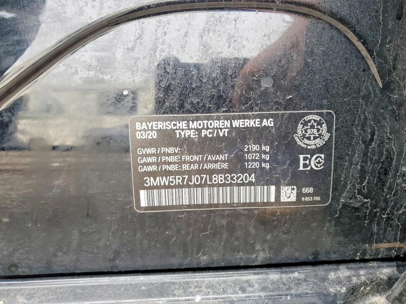 Aukcja sprzedaży 2020 Bmw 330xi, vin: 3MW5R7J07L8B33204, numer aukcji: 49954556
