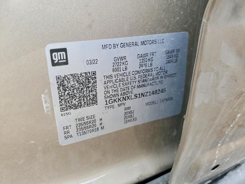 Продаж на аукціоні авто 2022 Gmc Acadia, vin: 1GKKNXLS1NZ148245, номер лоту: 51571486