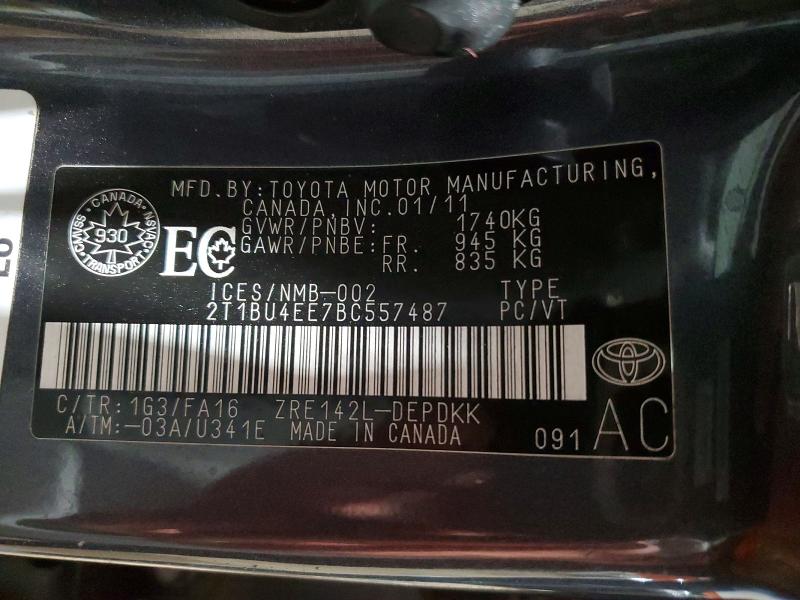 Aukcja sprzedaży 2011 Toyota Corolla, vin: 2T1BU4EE7BC557487, numer aukcji: 48019486