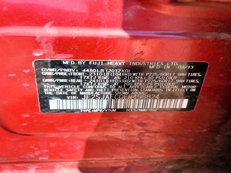 Auction sale of the 2014 Subaru Forester, vin: JF2SJAEC0EH498824, lot number: 48793186