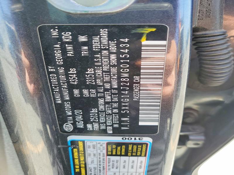 Aukcja sprzedaży 2021 Kia K5, vin: 5XXG14J28MG015434, numer aukcji: 50643796