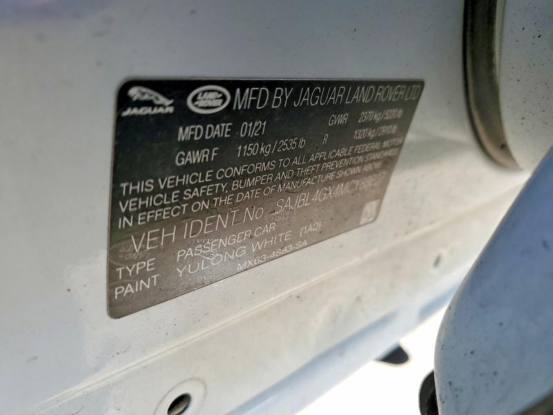 2021 Jaguar Xf მანქანა იყიდება აუქციონზე, vin: SAJBL4GX4MCY88607, აუქციონის ნომერი: 49028216