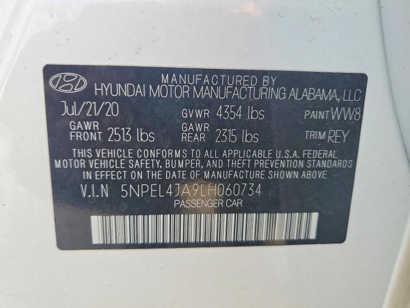 Aukcja sprzedaży 2020 Hyundai Sonata, vin: 5NPEL4JA9LH060734, numer aukcji: 49243096