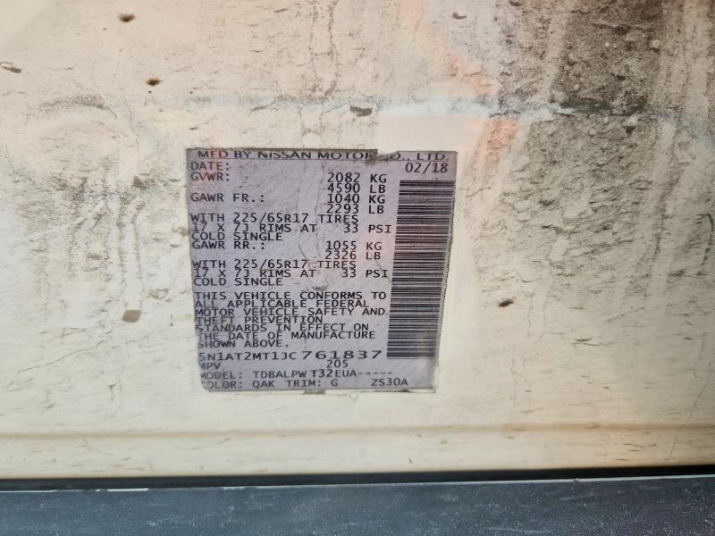 Aukcja sprzedaży 2018 Nissan Rogue, vin: 5N1AT2MT1JC761837, numer aukcji: 51497096