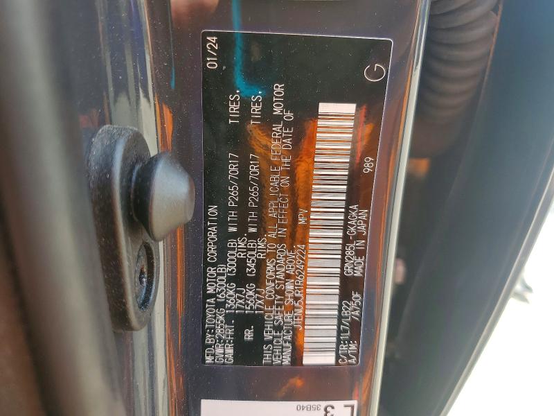 Aukcja sprzedaży 2024 Toyota 4runner, vin: JTENU5JR1R6249224, numer aukcji: 49779616