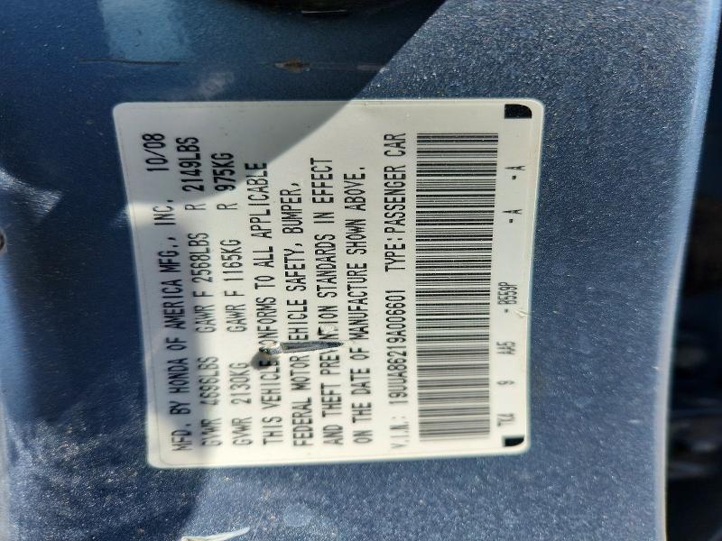 50294306 :رقم المزاد ، 19UUA86219A006601 vin ، 2009 Acura Tl مزاد بيع
