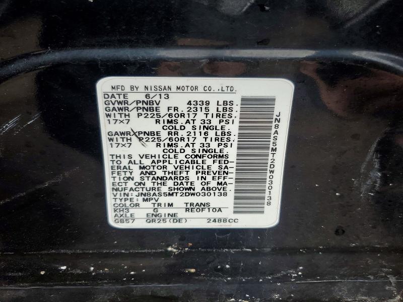 Продаж на аукціоні авто 2013 Nissan Rogue, vin: JN8AS5MT2DW030138, номер лоту: 49472576