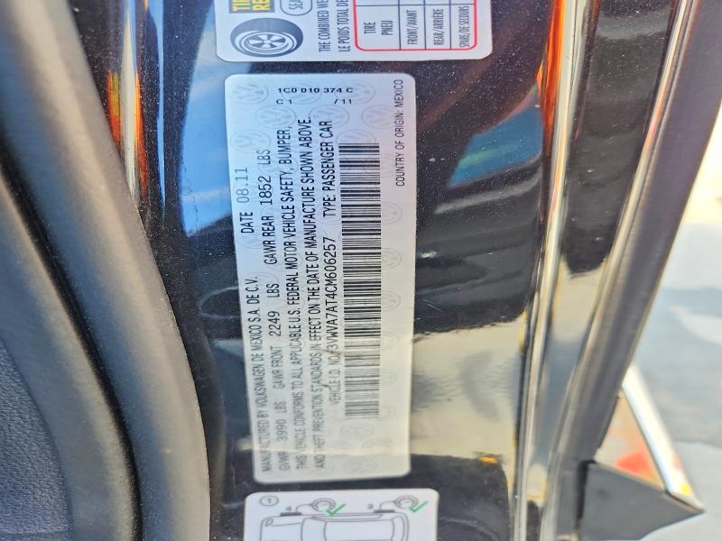 2012 Volkswagen Beetle მანქანა იყიდება აუქციონზე, vin: 3VWVA7AT4CM606257, აუქციონის ნომერი: 50923346
