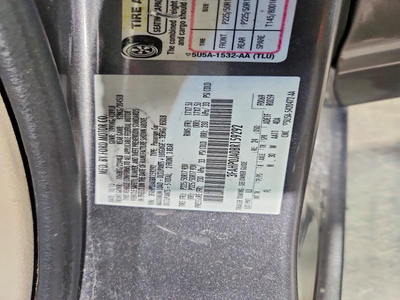 Продажа на аукционе авто 2011 Ford Fusion, vin: 3FAHP0JA0BR159292, номер лота: 51832356
