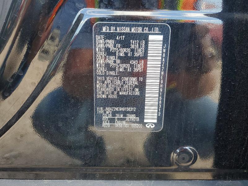 Aukcja sprzedaży 2017 Infiniti Qx80, vin: JN8AZ2NE9H9158312, numer aukcji: 48593666
