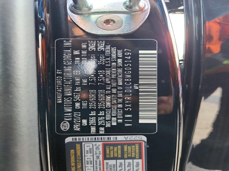 Aukcja sprzedaży 2021 Kia Sorento, vin: 5XYRLDLC8MG051497, numer aukcji: 49937706