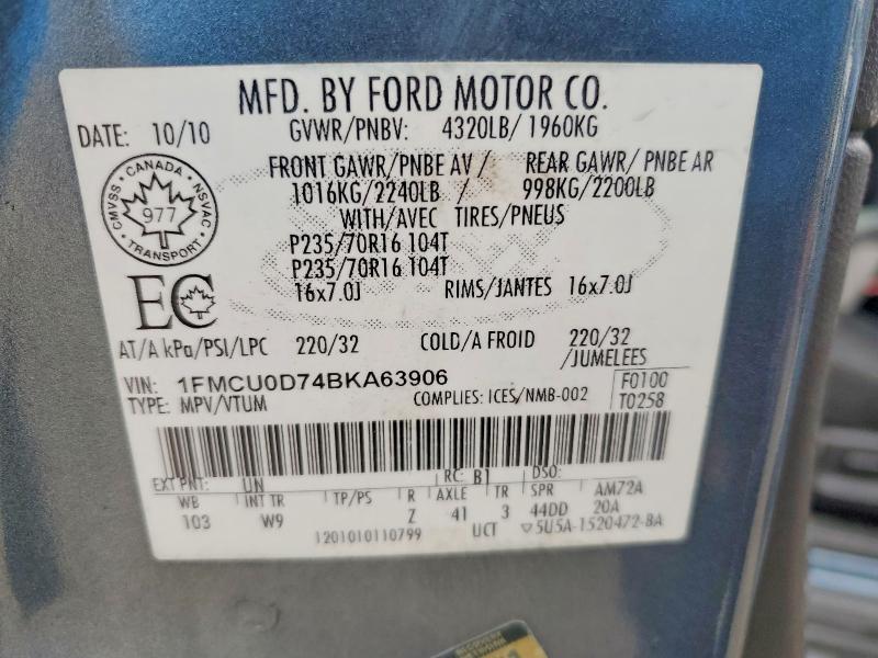 Продаж на аукціоні авто 2011 Ford Escape, vin: 1FMCU0D74BKA63906, номер лоту: 50268986
