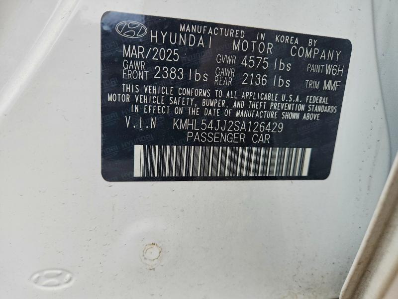 Продажа на аукционе авто 2025 Hyundai Sonata Hybrid, vin: KMHL54JJ2SA126429, номер лота: 50839946