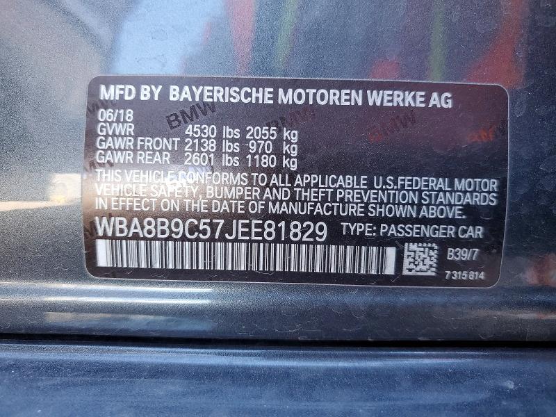 Aukcja sprzedaży 2018 Bmw 330, vin: WBA8B9C57JEE81829, numer aukcji: 49912426