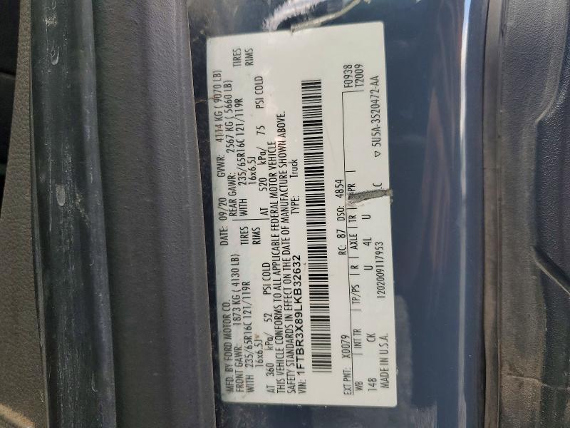 Продаж на аукціоні авто 2020 Ford Transit, vin: 1FTBR3X89LKB32632, номер лоту: 54189356