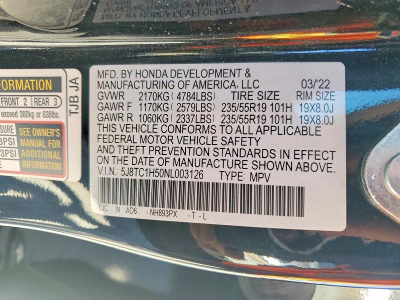 Продажа на аукционе авто 2022 Acura Rdx, vin: 5J8TC1H50NL003126, номер лота: 48501906