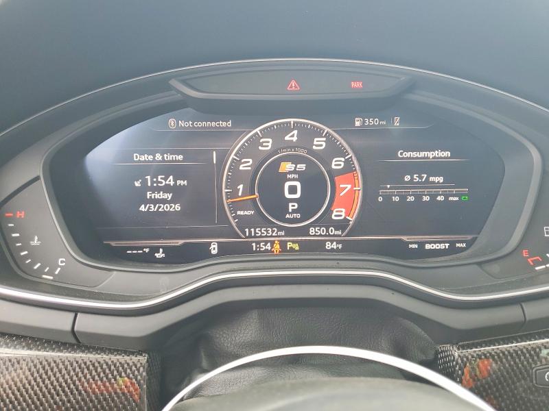 48768086 :رقم المزاد ، WAUC4CF55JA038614 vin ، 2018 Audi S5 مزاد بيع