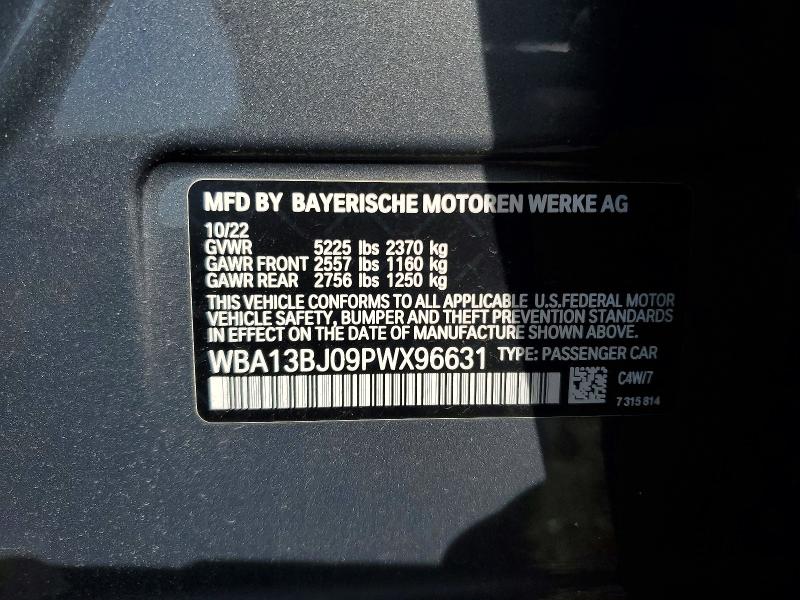 2023 Bmw 530 მანქანა იყიდება აუქციონზე, vin: WBA13BJ09PWX96631, აუქციონის ნომერი: 51542696