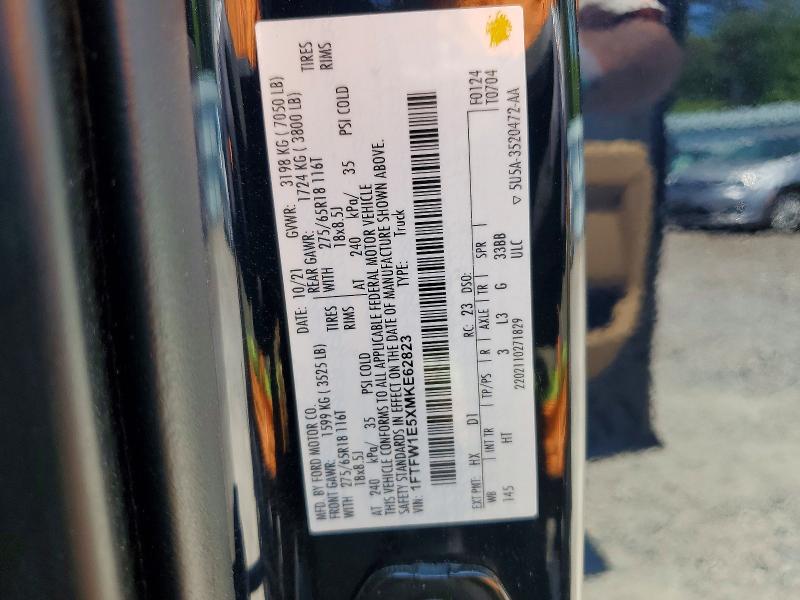 Aukcja sprzedaży 2021 Ford F150, vin: 1FTFW1E5XMKE62823, numer aukcji: 51504166