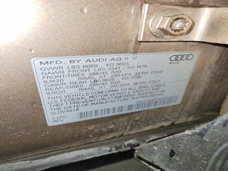 2018 Audi Q7 მანქანა იყიდება აუქციონზე, vin: WA1VAAF73JD023886, აუქციონის ნომერი: 50756656