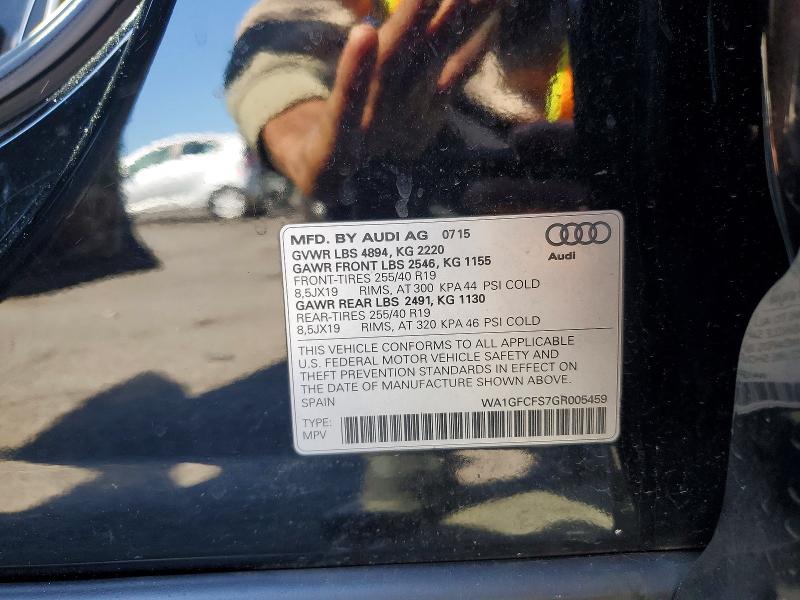 51168996 :رقم المزاد ، WA1GFCFS7GR005459 vin ، 2016 Audi Q3 مزاد بيع