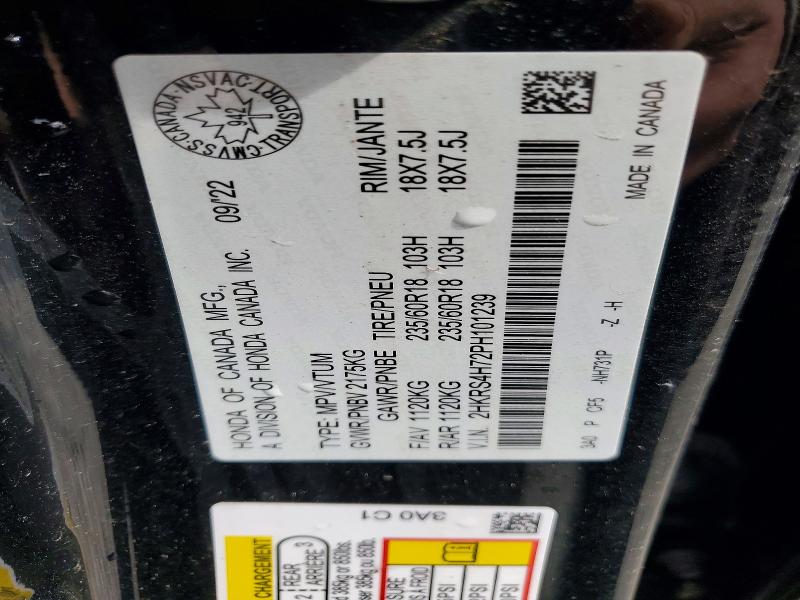 Aukcja sprzedaży 2023 Honda Cr-v, vin: 2HKRS4H72PH101239, numer aukcji: 49422196