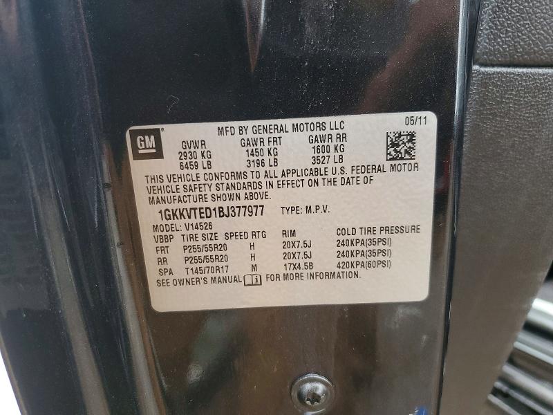 Продаж на аукціоні авто 2011 Gmc Acadia, vin: 1GKKVTED1BJ377977, номер лоту: 50059166