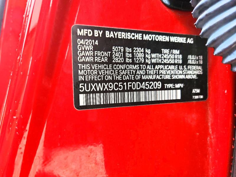 Aukcja sprzedaży 2015 Bmw X3, vin: 5UXWX9C51F0D45209, numer aukcji: 49915816