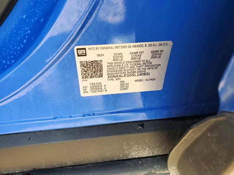 50758986 :رقم المزاد ، 3GNAXLEG0SL140831 vin ، 2025 Chevrolet Equinox مزاد بيع