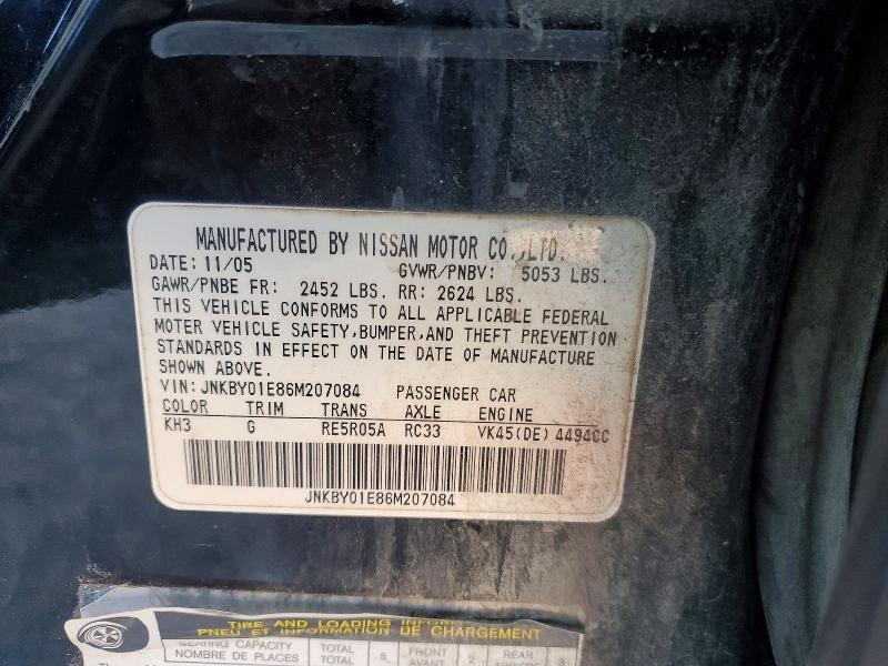 Aukcja sprzedaży 2006 Infiniti M45, vin: JNKBY01E86M207084, numer aukcji: 49169176