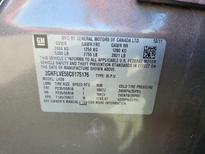 Aukcja sprzedaży 2012 Gmc Terrain, vin: 2GKFLVE56C6175176, numer aukcji: 48760536